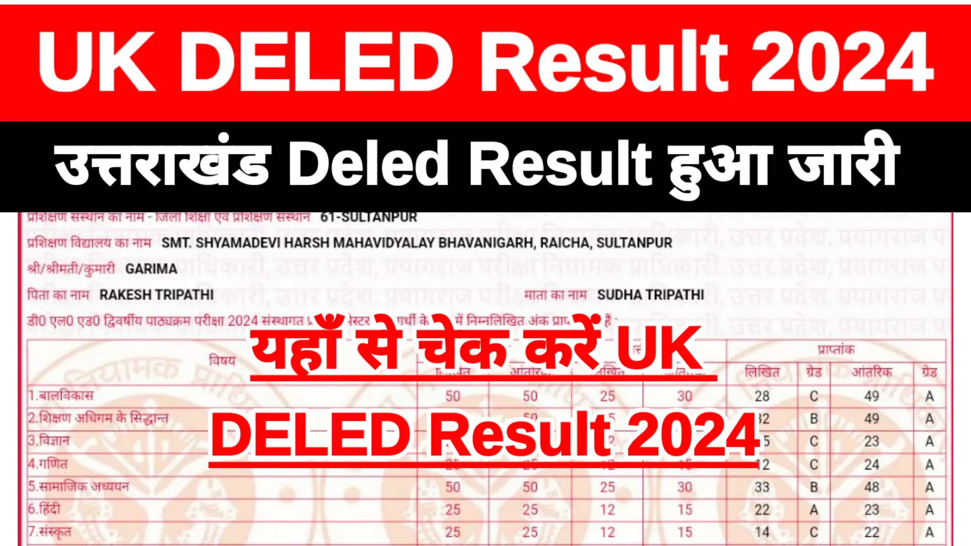 UK DELED RESULT 2024