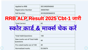 RRB ALP Score Card 2024