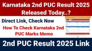 Karnataka 2nd PUC Result 2025