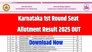 KCET 1st Round Seat Allotment 2025