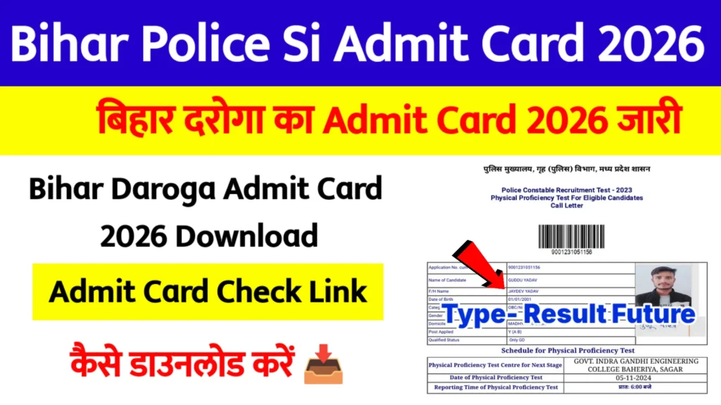 Bihar Police SI Admit Card 2026