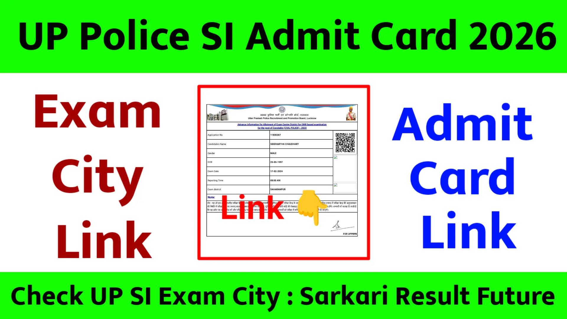 UP Police SI Admit Card 2026